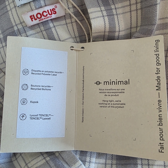 Frank & Oak Long Shirt Dress Grey Check Plaid New Sz Medium - Picture 13 of 14